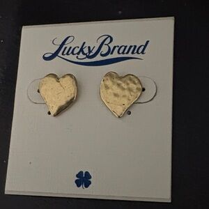 Lucky Brand Gold-Tone Heart Stud Earrings